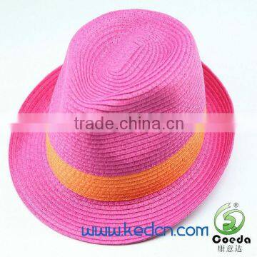 women woven band paper hat