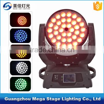 China professional RGBWA+UV 36 x 18 w rgbw light 36pcs 6in1 led zoom moving head light