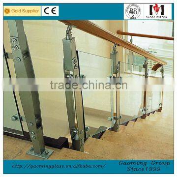 interior stainless steel straight stair glass handrail