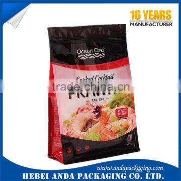 Custom printed plastic package bag for sea food / frozen fish packaging bag