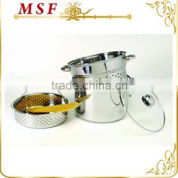 MSF-L3919 4pcs stainless steel food steamer cooker capsulated induction bottom