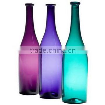 High quality fancy green glass bottle