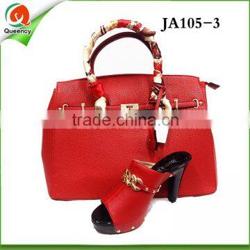 JA0105-03 wholesale Red macthing shoe with bag china shoe factory cheap price .