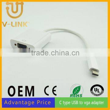 Multifuction usb 3.1 c type to VGA converter cable for computer