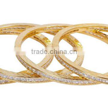 Indian Gold Plated American Diamond 4Pcs Set Bangle For Women photo-3