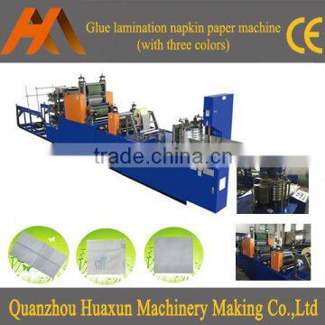 Automatic color printing laminating folding tissue serviette paper napkin making machine