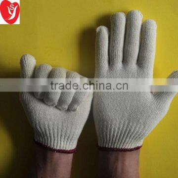 Hot! natural white cotton nylon fabric gloves