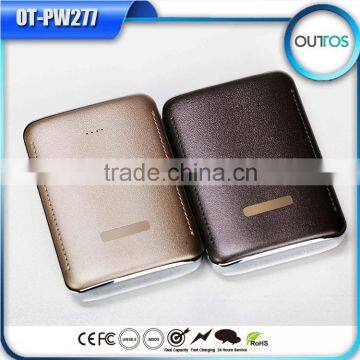 7800mah fake leather powerbank charger for mobile phone