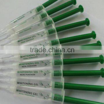 Green syringes non peroxide teeth whitening gel