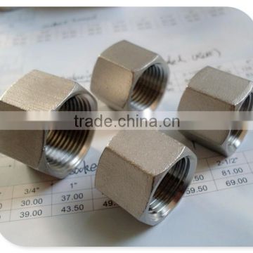 150# 304 stainless steel female threaded pipe fittings hex cap