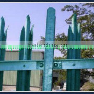 Post of cranking option Palisade fencing