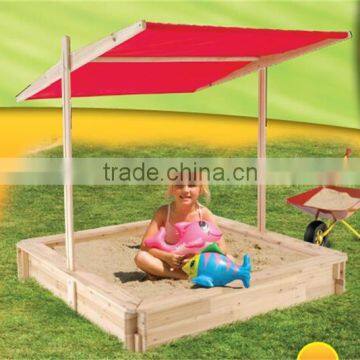 Outdoor garden Wooden kids sandbox with adjustable canopy for children HL-B-15001                        
                                                Quality Choice