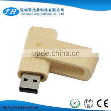 Custom Business Promotion Wood Pen Drive Wholesale Swivel USB Drive
