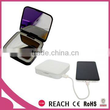 Unique fashion design 3000 mAh portable mirror power bank