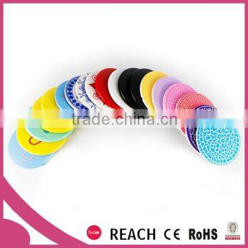 Portable round shape plastic plain cosmetic pocket mirror