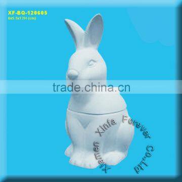 unpainted ceramic bisque bunny box