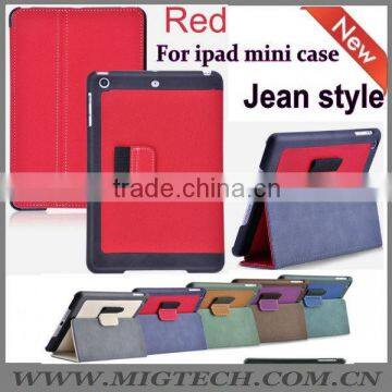 Jeans styles case for ipad mini with pen slot , for ipad mini case