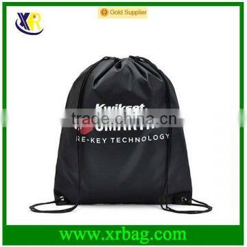 Kids Black Drawstring Backpack Bag With Logo