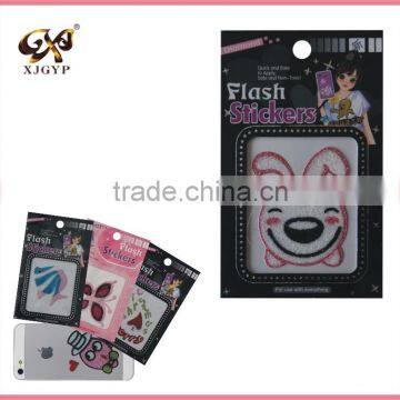 glitter mobile sticker/custom made glitter stickers/glitter puffy stickers