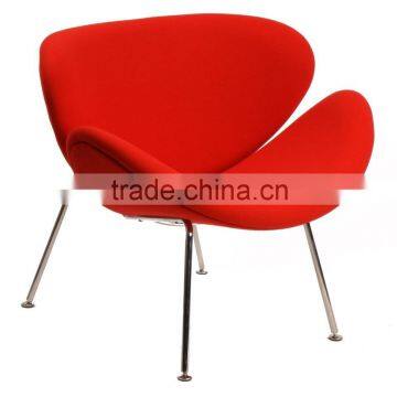 Modern Style Metal Egg Chair with metal chorme plated frame with high density foam cushions and high grade fabric covers