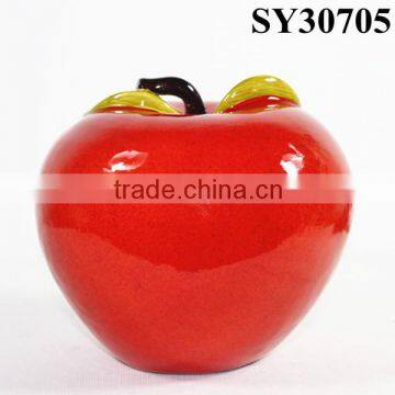 Special design red ceramic apple shape decoration