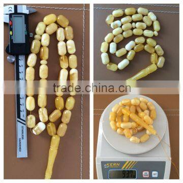 Natural Baltic Amber prayer beads, Amber Islamic Muslim rosay Tasbih weight 93.7 g.