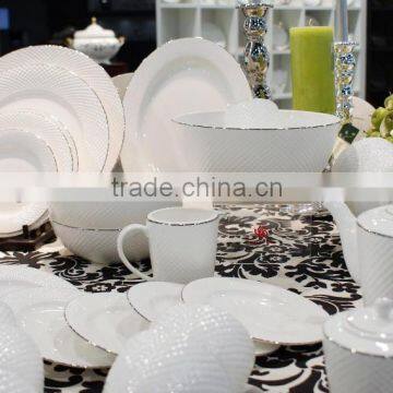 diamond shape coffee set fine bone china with gold line