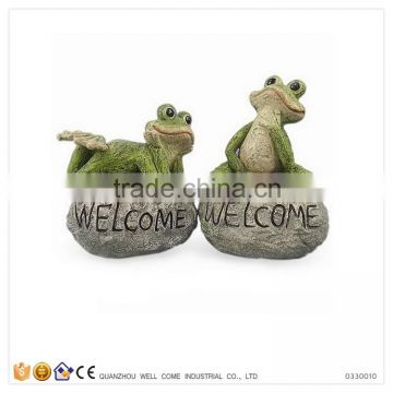 Resin Frog Garden Decoration Yard Signs About Frog Sat Down On A Stone