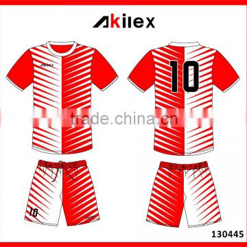 Custom sublimation 100%polyester football jersey soccer jersey in 2016