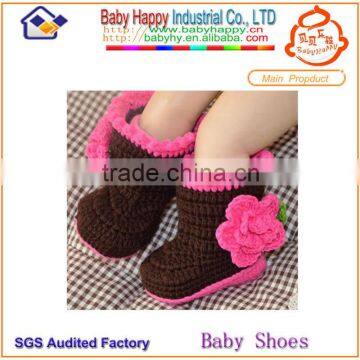 2014 top quality hand crochet baby boot shoes