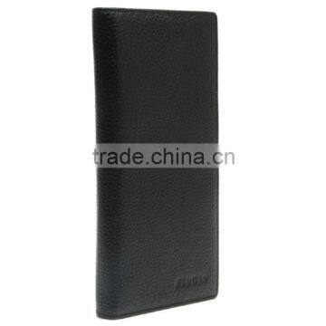 CW967-001 2016 Boutique Men's Long Leather Wallet Male Genuine Pebble Leather Black Purse photo-2