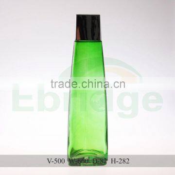 500ml colored glass triangle shape vodka liquor alcohol bottles