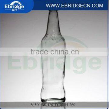 Hot Sale 500ml clear glass empty beer bottles