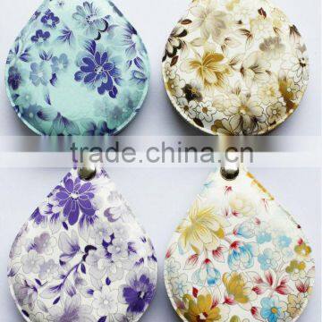 Flower Pattern Water Drop Shape Hand Cosmetic Mirror for Wholesale,ME310