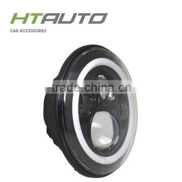 HTAUTO 2016 High Quality 7" Led Defender E-marked Headlight 30w With DRL High Low Beam Round 7" Led Headlight for Jeep Wrangle