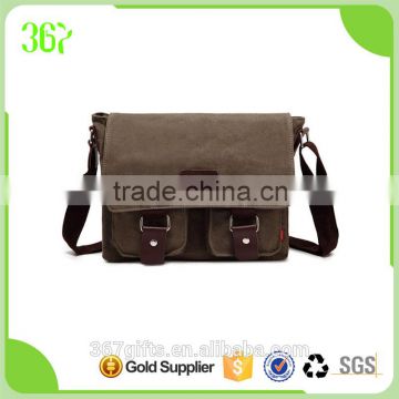 Classical Design Crossbody Brown Messenger Canvas Shoulder Bag