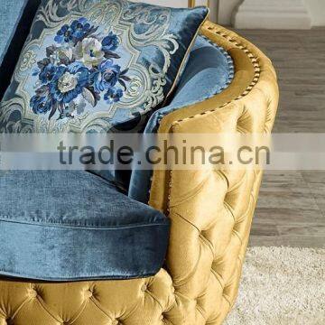 European New Classic Italian Chesterfield Design Fabric Sofa Set AL033