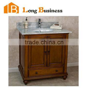 LB-LX2219 solid oak wood bathroom vanity with single sink