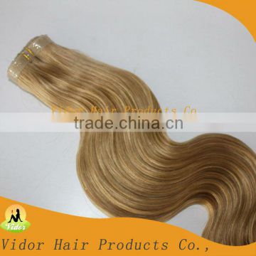 2013 Factory 20inch 50g per pack color 18 wavy skin weft tape hair extensions