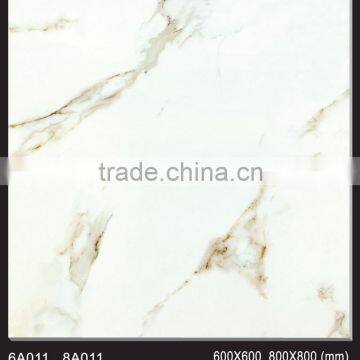 Chinese High Gloss Jazz White Floor Glazed Porcelain Tile