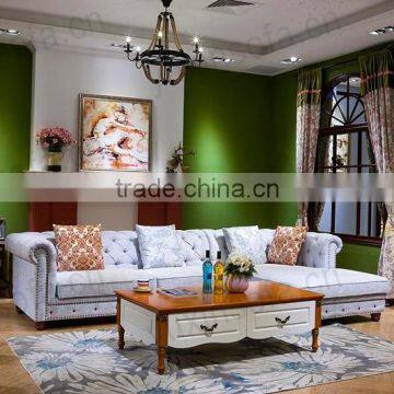 European New Antique Home Furniture Fabric Sofa, Chestfield Sofa Style for Livingroom Furniture From Foshan