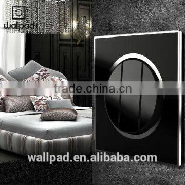 New Arrival Wallpad Black Waterproof Acrylic Glass 110~250V EU UK 3 Gang 1 Way Switch Power Supply Push Press Button Switch