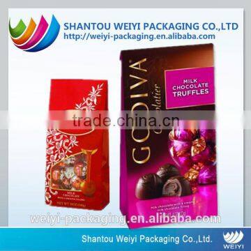 wholesale laminated waterproof plastic chocolate packaging luxury chocolate packaging