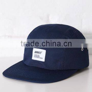 High Quality Plain Orange Printed 5 Panel Cap Flat Brim Custom Logo 5 Panel Hat