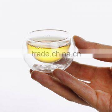 clear double walled glass cup