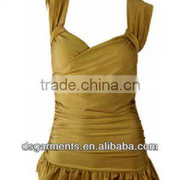 girls fashion design hot yellow skirt swimwear