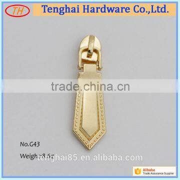 Hight quality factory price bag ,handbag hardware fitting ,metal zipper slider for garment accessories