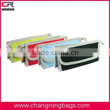Promotion Plain Decorative Polyester Basic Cosmetic Pouch With Contrast Color Trimming Quality Choice