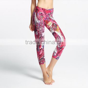 Hot sale OEM service printed womans beautiful fancy gym wear leggings