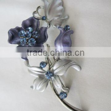 New Brooch Alloy Rhinestone Spray-paint Flower